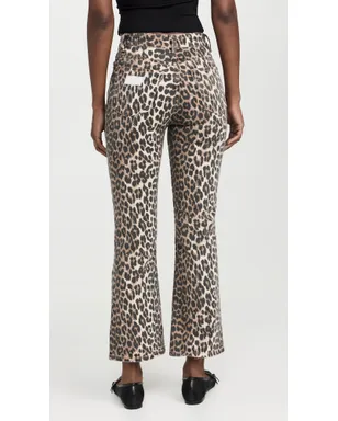 GANNI ベツィ クロップドデニム ジーンズ レオパード柄 プリント - サムネイル3