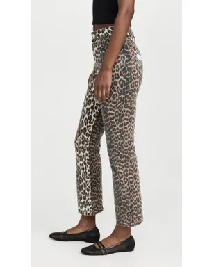 GANNI ベツィ クロップドデニム ジーンズ レオパード柄 プリント - サムネイル4