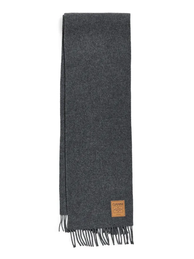 Ganni GANNI ダブルフェイス ウール 無地 スカーフ Paloma Melange ワンサイズの商品画像