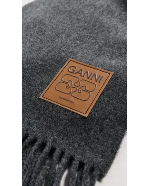 GANNI ダブルフェイス ウール 無地 スカーフ Paloma Melange ワンサイズ - サムネイル4