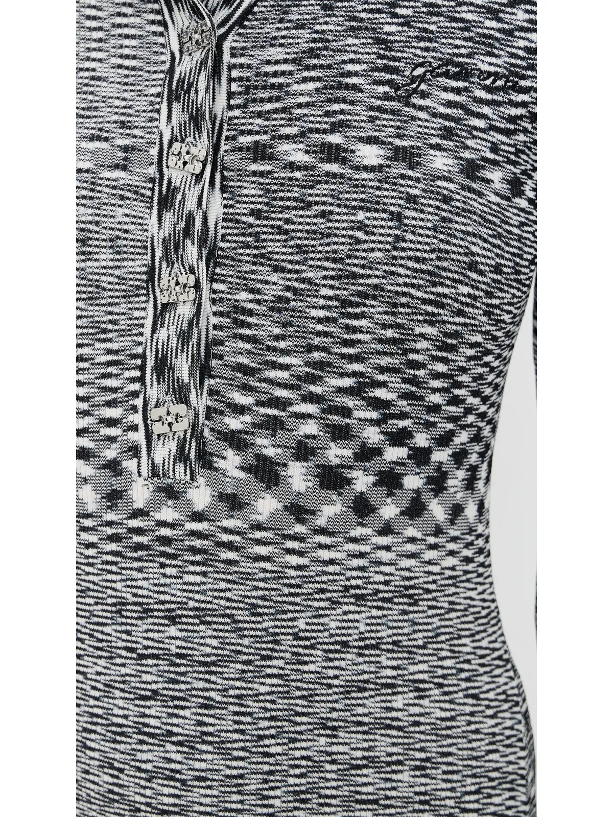 GANNI スペースダイデッド ニットドレス ブラック M - 画像6