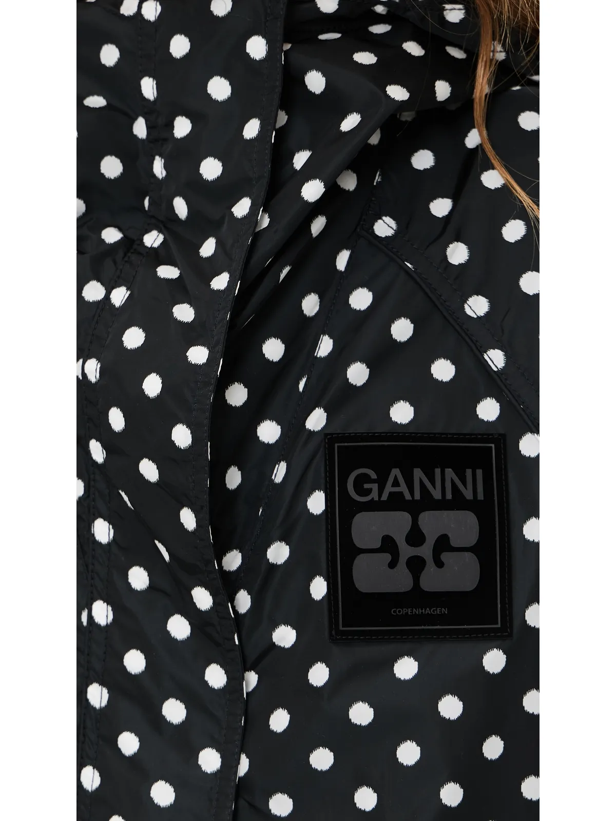 GANNI フライウェイト ナイロン ジャケット ブラック - 画像6