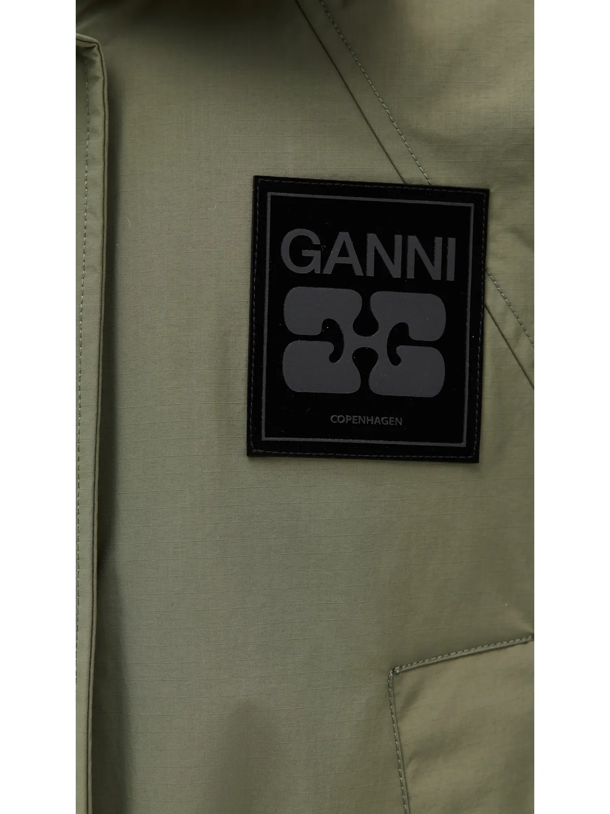 GANNI リップストップ三層パーカコート カラマタ - 画像6