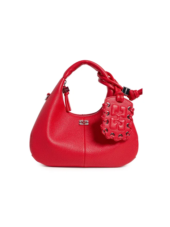 Ganni GANNI ミニ グレインド ホーボー バッグ ゴージベリーの商品画像