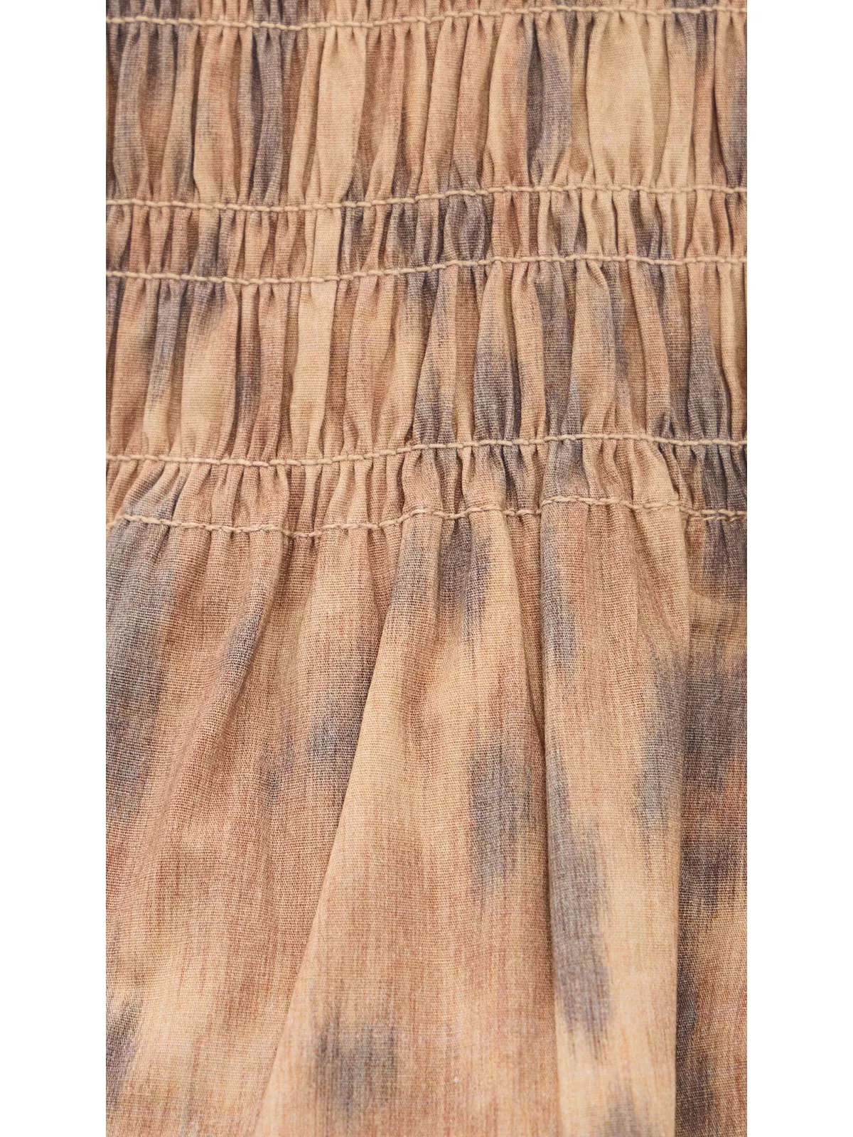 GANNI コットン スモックド タイストリング トップ - 画像6