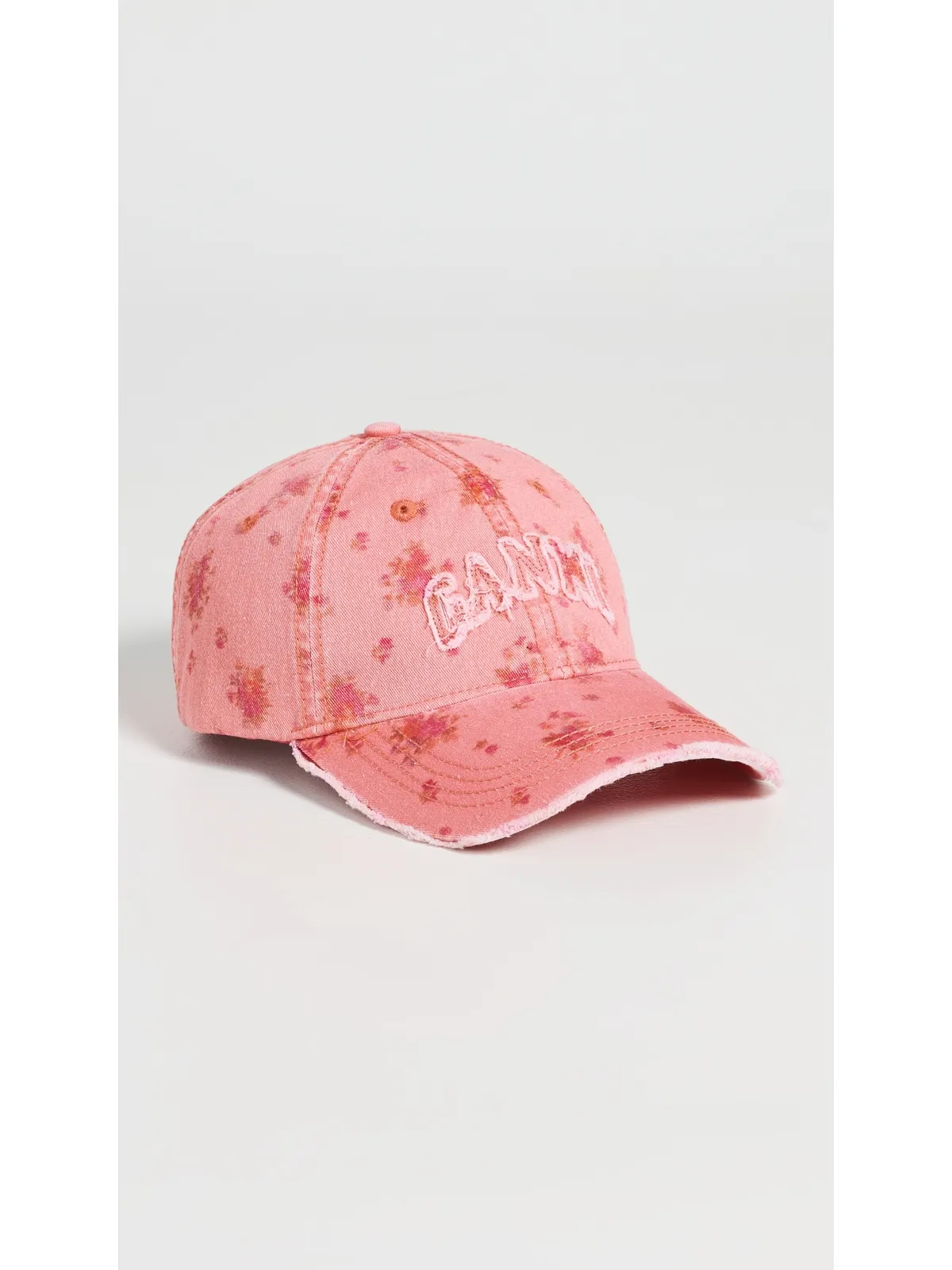 GANNI ウォッシュドコットンプリントキャンバスキャップ ランタナ ワンサイズ - 画像2