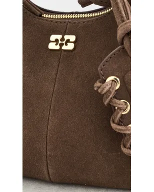 GANNI リサイクルスエード ミニ ホーボーバッグ チコリコーヒー色 ワンサイズ - サムネイル5