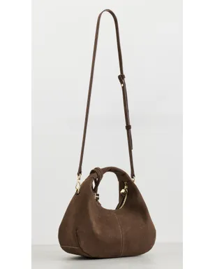 GANNI リサイクルスエード ミニ ホーボーバッグ チコリコーヒー色 ワンサイズ - サムネイル4