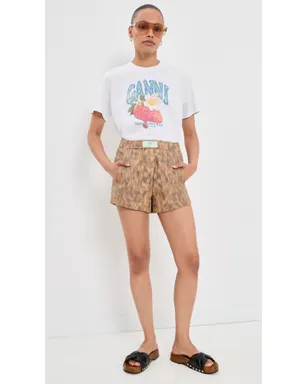 GANNI ベーシック コットン ジャージー ストロベリープリント Tシャツ ホワイト - サムネイル5