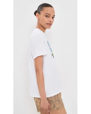 GANNI ベーシック コットン ジャージー ストロベリープリント Tシャツ ホワイト - サムネイル4