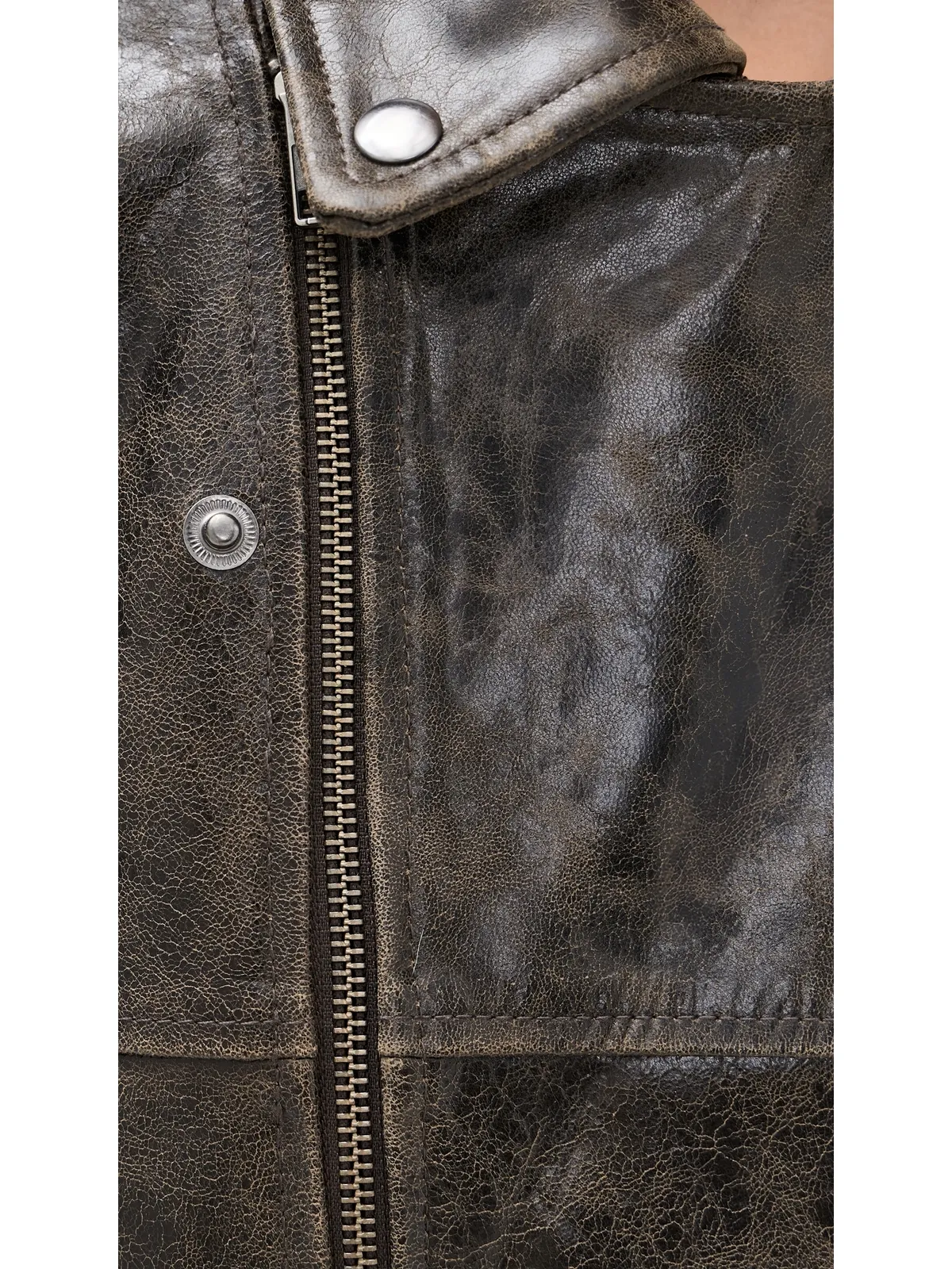 The Garment Margo Leather Biker Jacket Brown Crunch Effect - 画像6