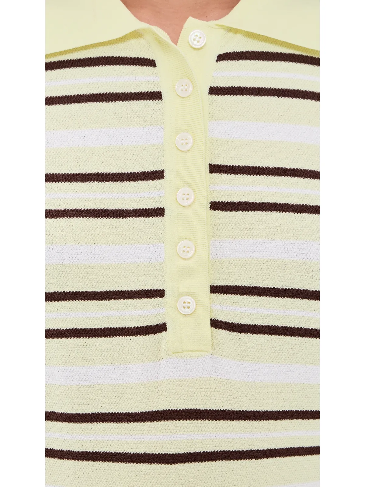 The Garment マディソン 半袖ポロシャツ Pastel Yellow/White/Espresso - 画像6