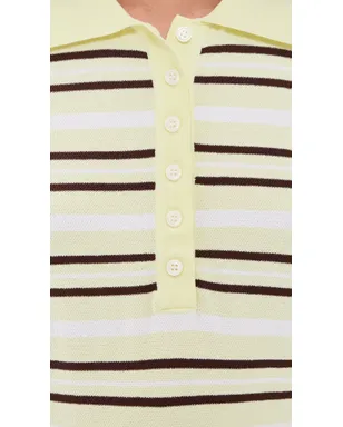 The Garment マディソン 半袖ポロシャツ Pastel Yellow/White/Espresso - サムネイル6