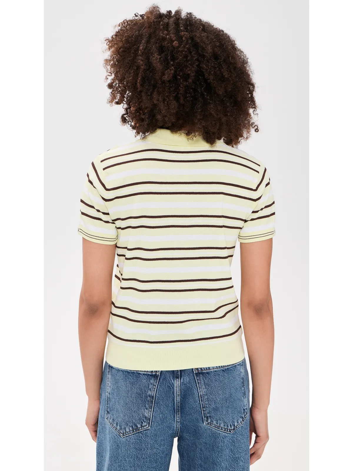 The Garment マディソン 半袖ポロシャツ Pastel Yellow/White/Espresso - 画像3