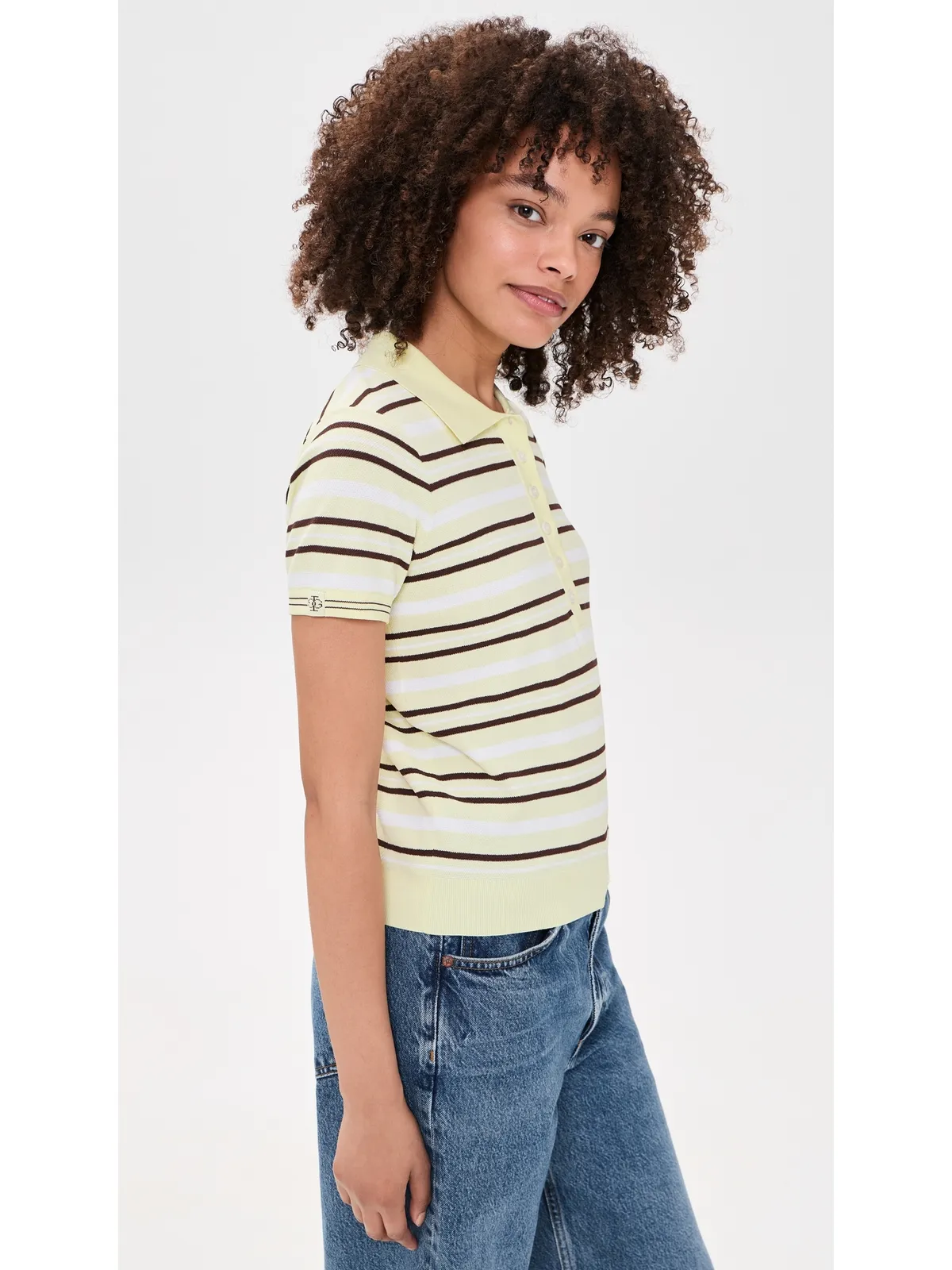 The Garment マディソン 半袖ポロシャツ Pastel Yellow/White/Espresso - 画像4