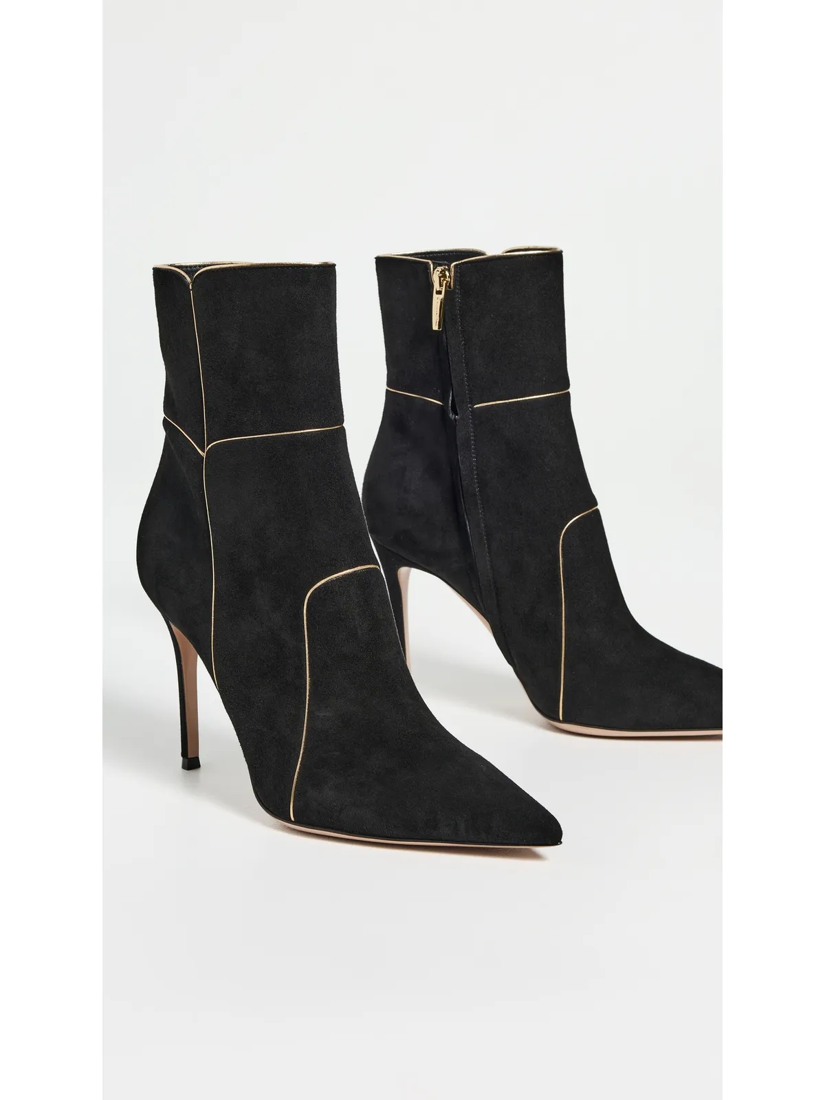 Gianvito Rossi カモシオ ナパ シルク ブーツ ブラック/メコン - 画像5