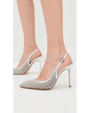 Gianvito Rossi Nikki Nappa Silk ヒール シルバー - サムネイル3