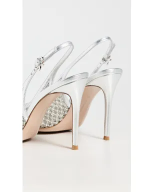 Gianvito Rossi Nikki Nappa Silk ヒール シルバー - サムネイル4