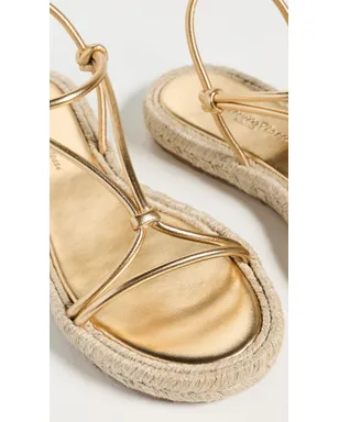 ビンテージ Gianvito Rossi サンダル ナッパレザー シルクコード メコン/ナチュラル 37 - サムネイル6
