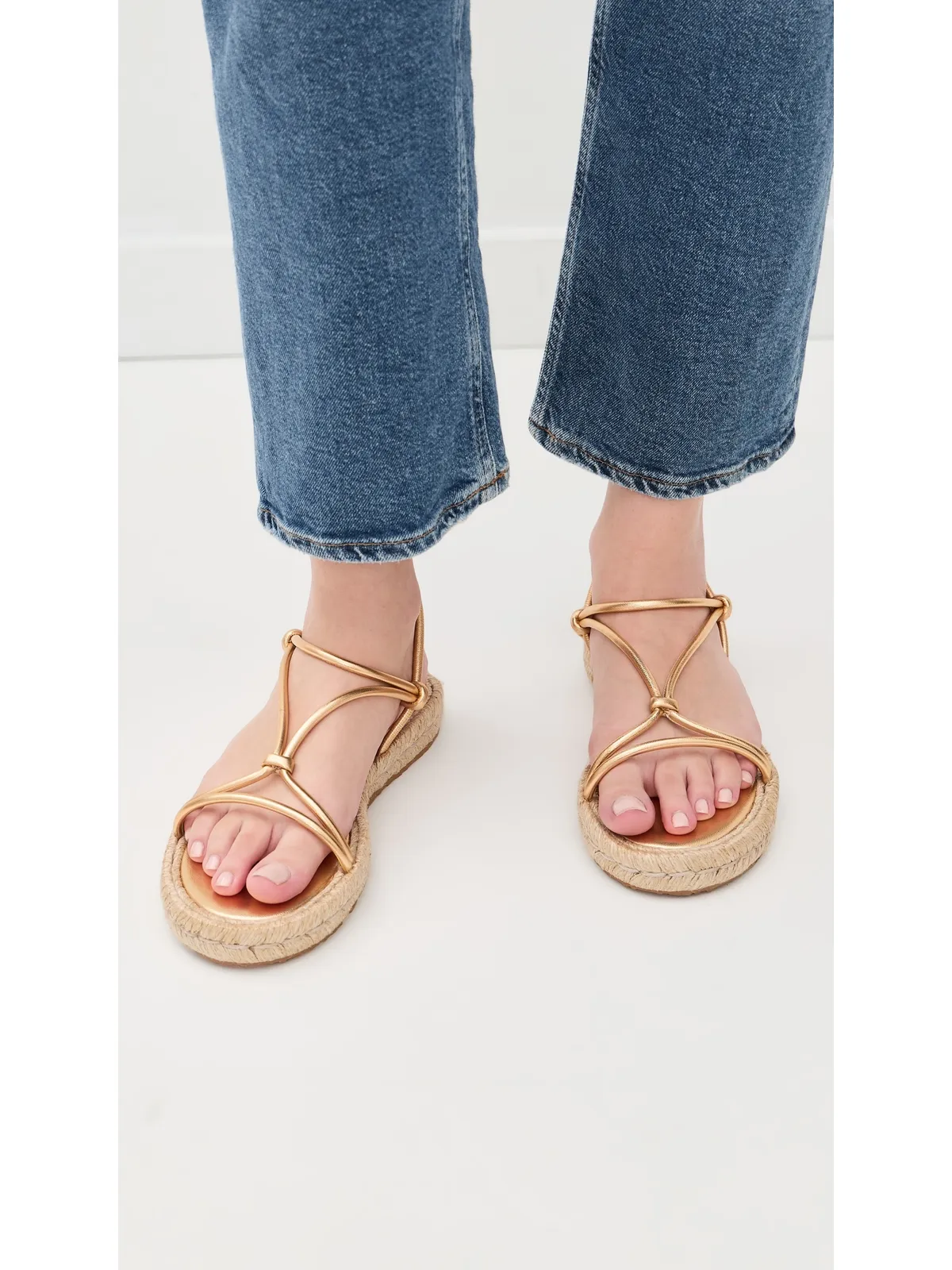 ビンテージ Gianvito Rossi サンダル ナッパレザー シルクコード メコン/ナチュラル 37 - 画像3