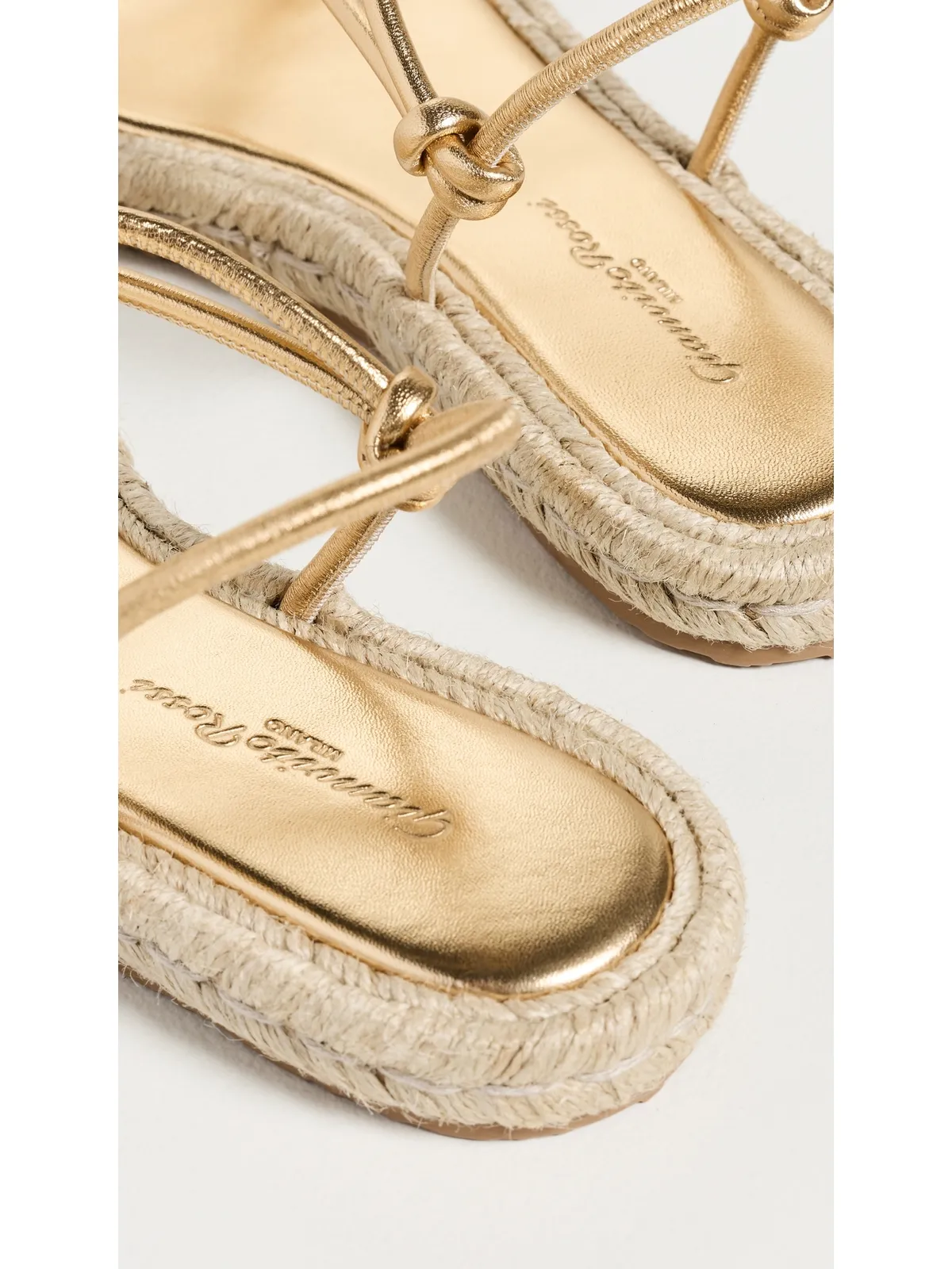 ビンテージ Gianvito Rossi サンダル ナッパレザー シルクコード メコン/ナチュラル 37 - 画像4