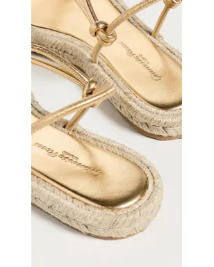 ビンテージ Gianvito Rossi サンダル ナッパレザー シルクコード メコン/ナチュラル 37 - サムネイル4