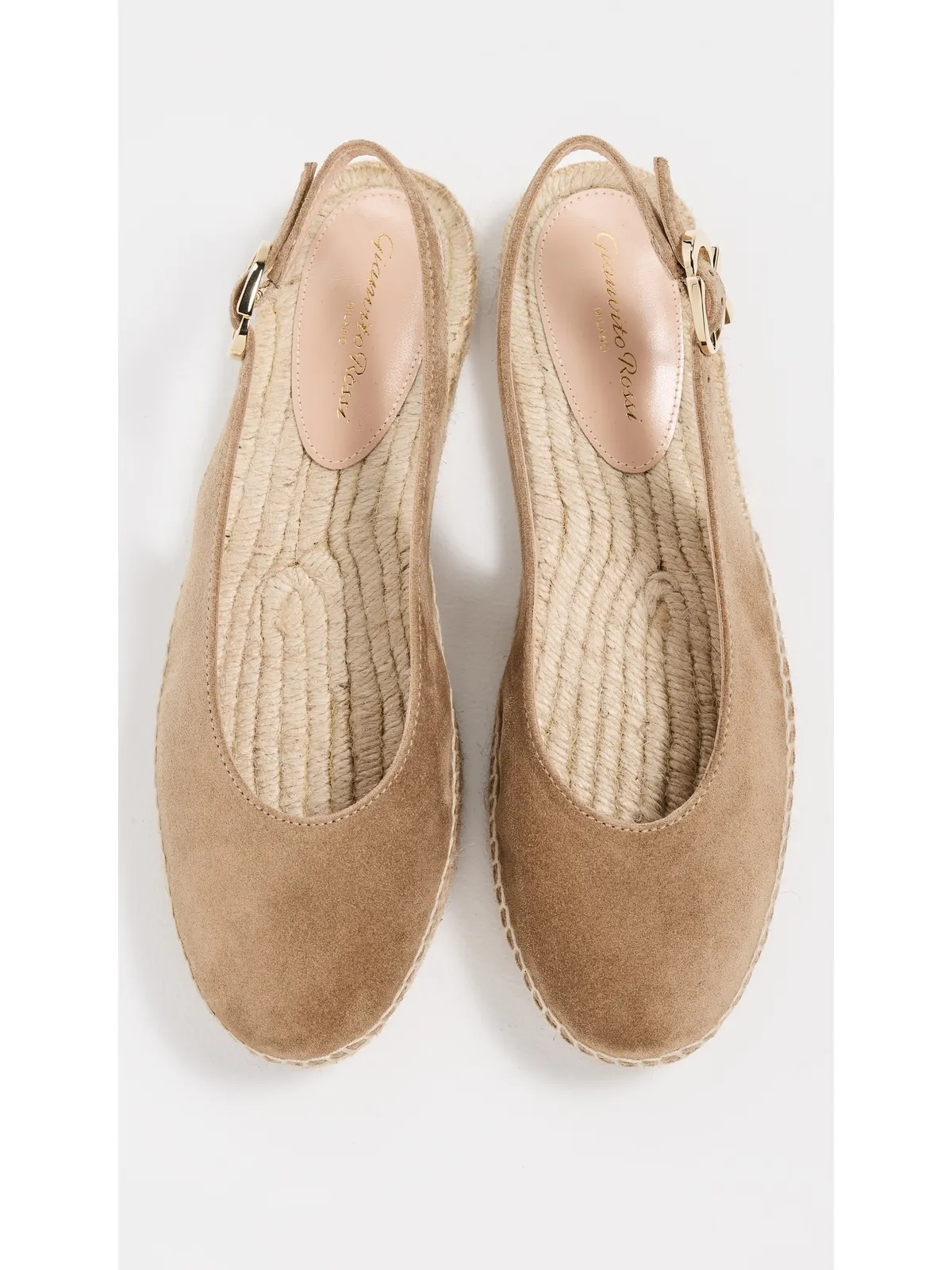 Gianvito Rossi Paz ベロアとコルダ エスパドリーレ キャメル/ナチュラル - 画像5