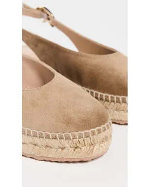 Gianvito Rossi Paz ベロアとコルダ エスパドリーレ キャメル/ナチュラル - サムネイル6
