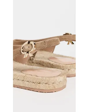 Gianvito Rossi Paz ベロアとコルダ エスパドリーレ キャメル/ナチュラル - サムネイル4