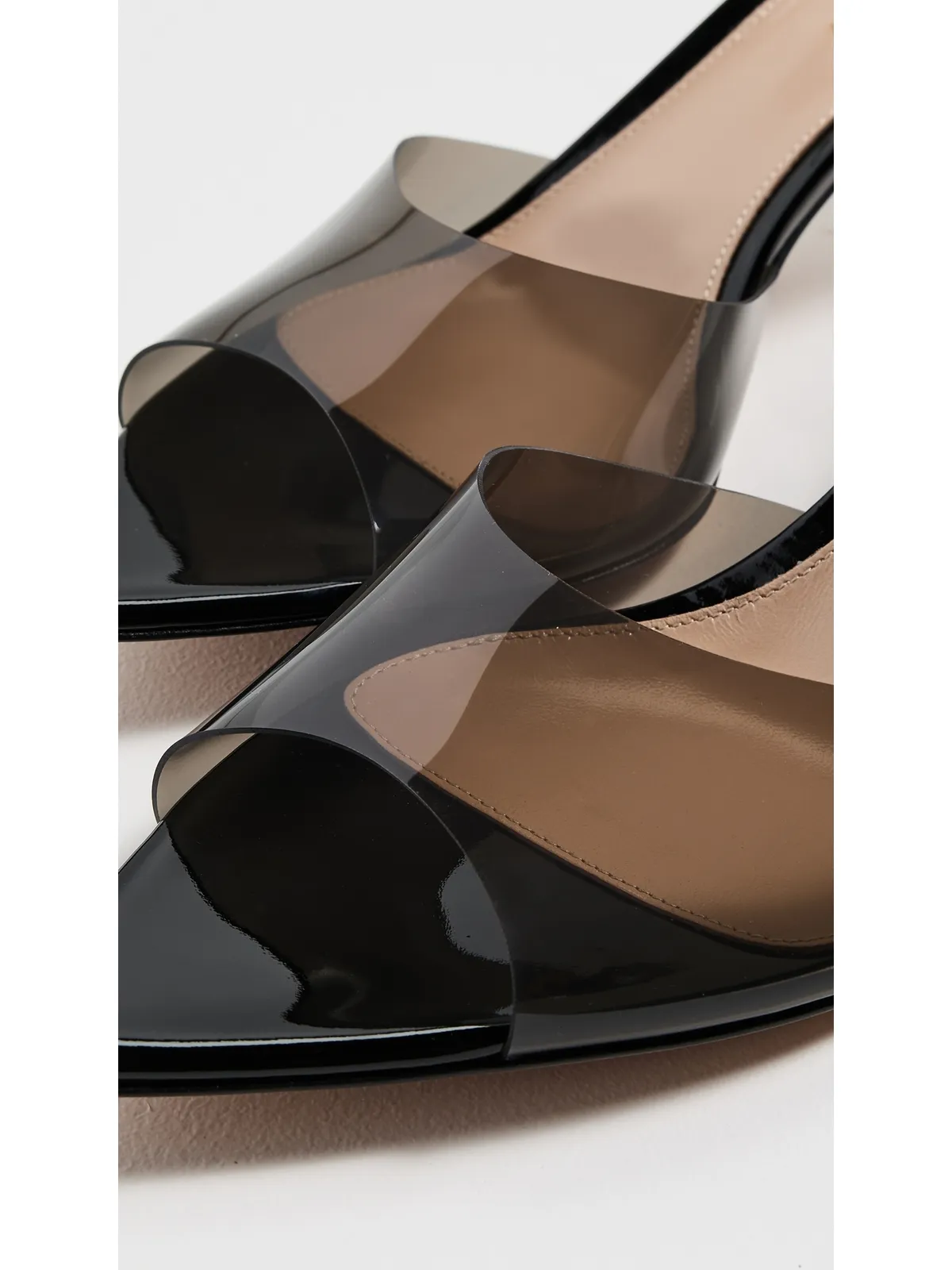 Gianvito Rossi エルレ55 グラス＋ヴェルニ サンダル フューム/ブラック 37 - 画像6