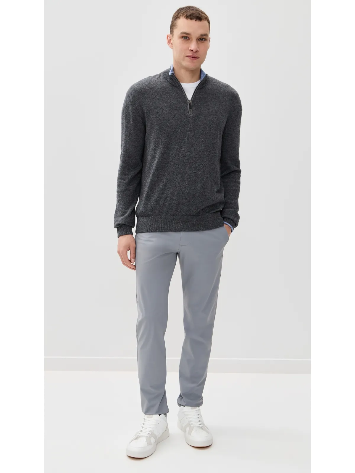 Greyson セボナック カシミヤ混クォータージップセーター - 画像5