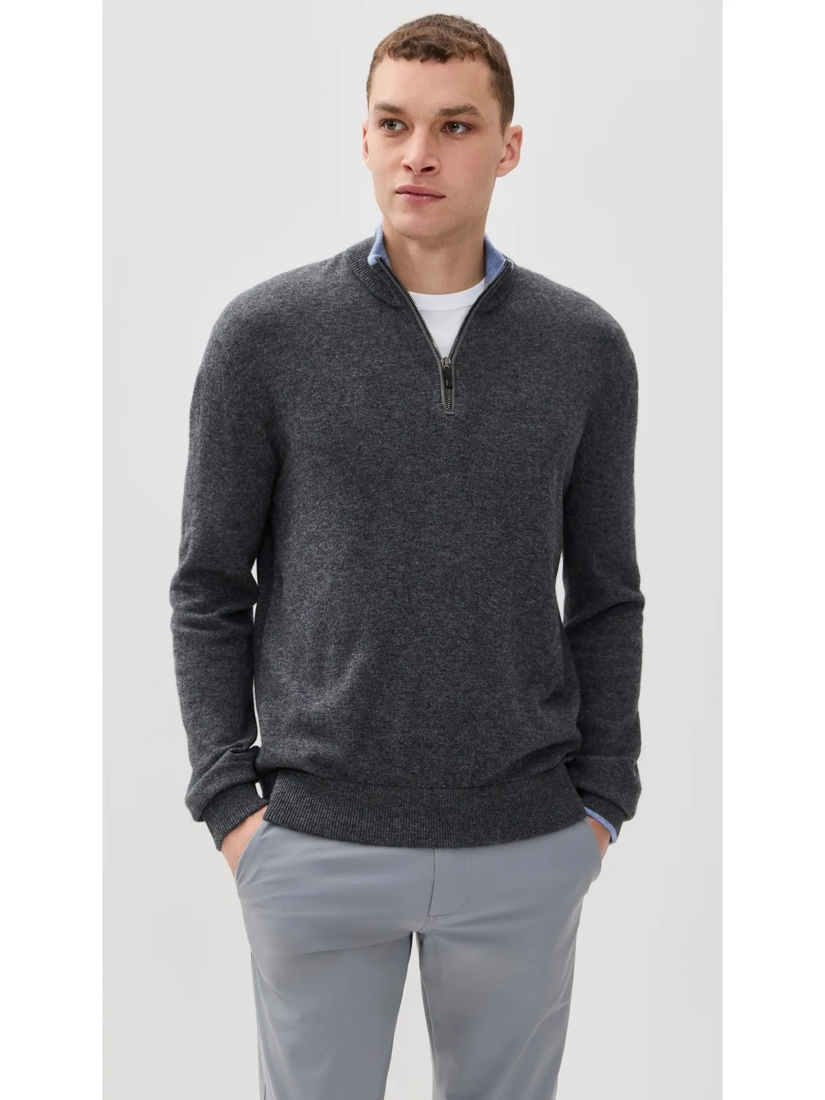 Greyson セボナック カシミヤ混クォータージップセーター - 画像2