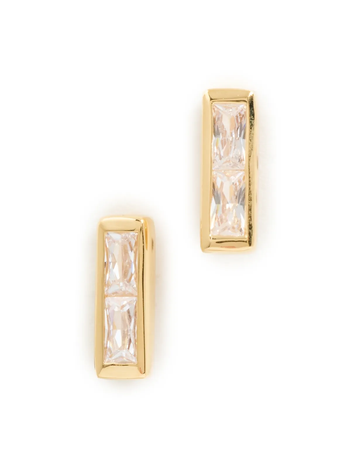 Gwen Beloti スタックド CZ ドロップスタッド イヤリング ゴールド - 画像1