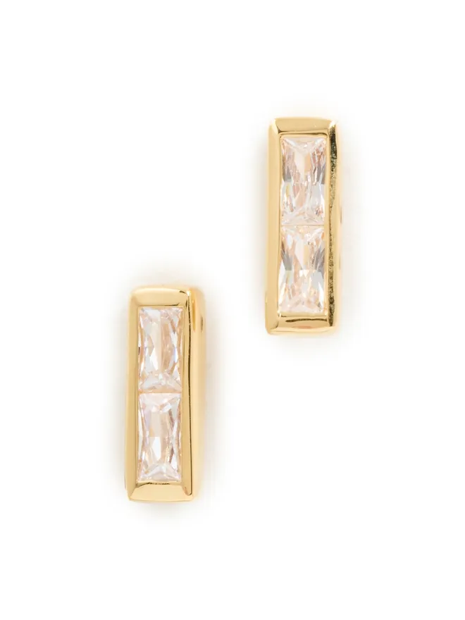 Gwen Beloti Gwen Beloti スタックド CZ ドロップスタッド イヤリング ゴールドの商品画像