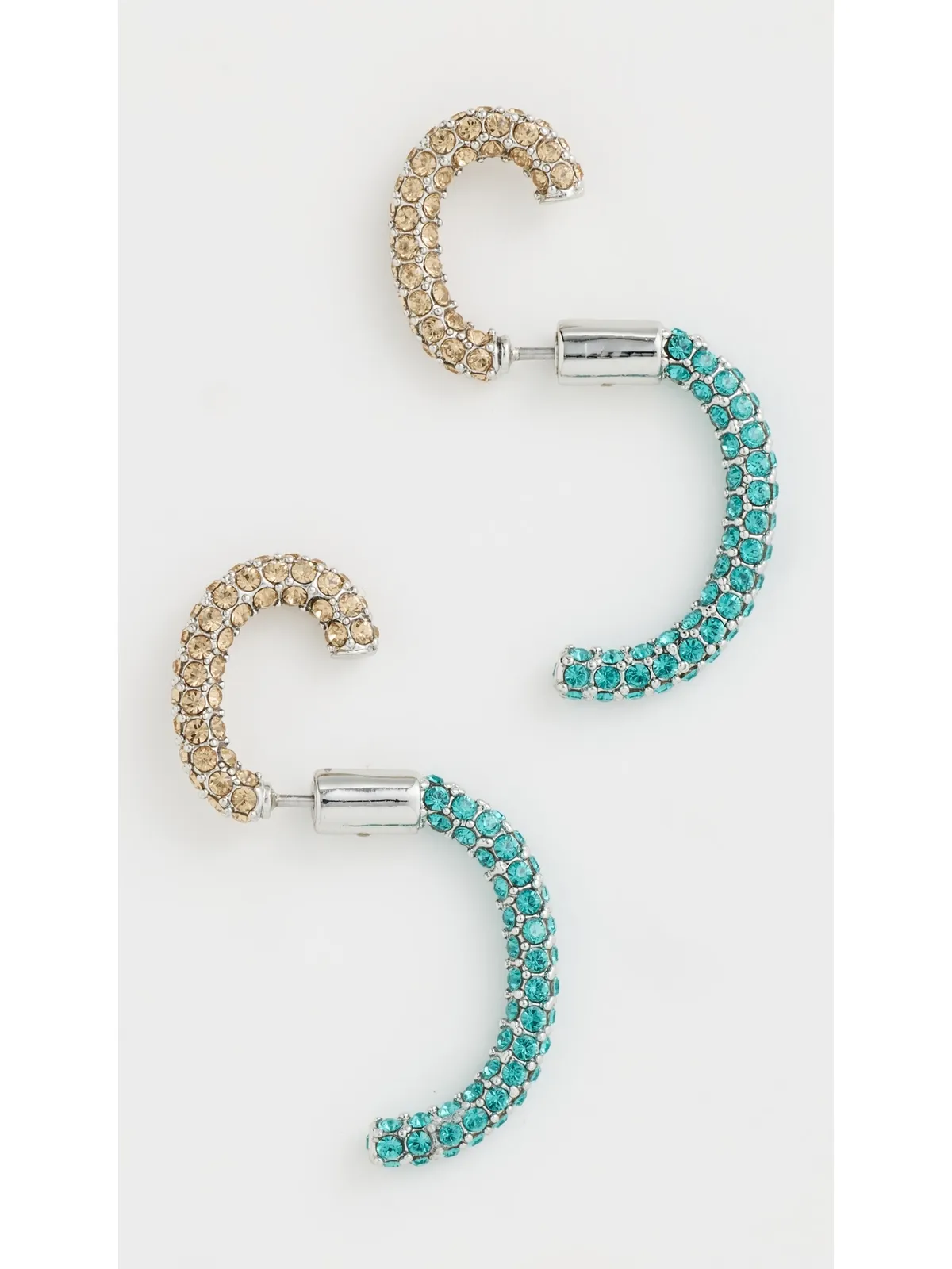 DEMARSON Luna Pave Mini Earrings Colorado Topaz/Blue Zircon - 画像5