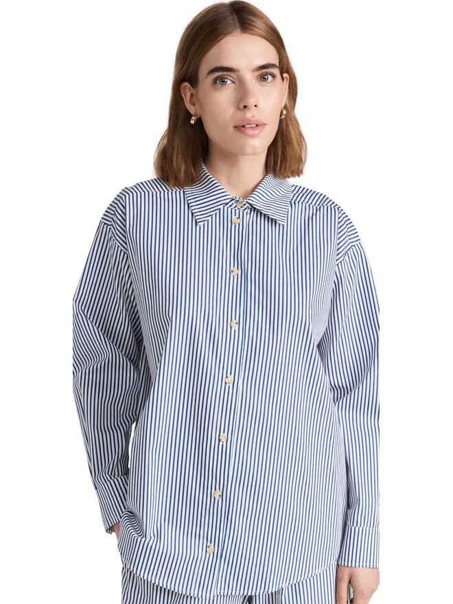 DONNI. DONNI. ボタンダウンシャツ ネイビー・ストライプの商品画像