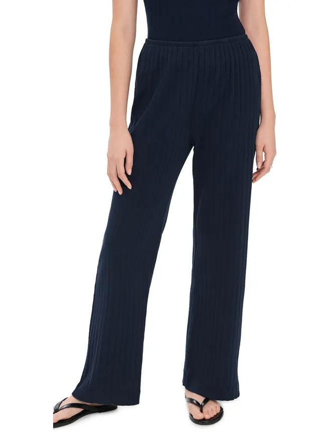 DONNI. DONNI. The Pointelle Simple Crop Pants Navy Mの商品画像