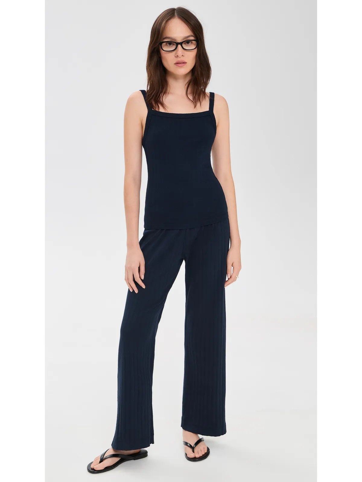 DONNI. The Pointelle Simple Crop Pants Navy M - 画像5