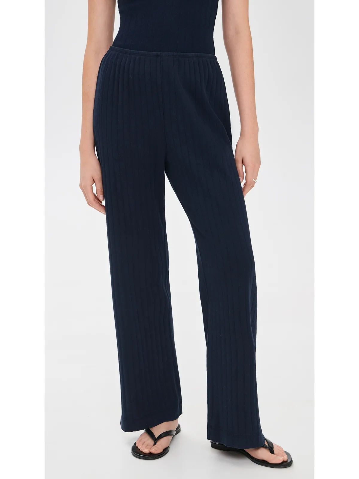 DONNI. The Pointelle Simple Crop Pants Navy M - 画像2