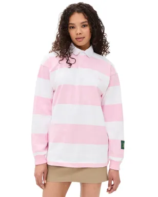 DANZY Signature Rugby Tee Pink/White M - サムネイル1