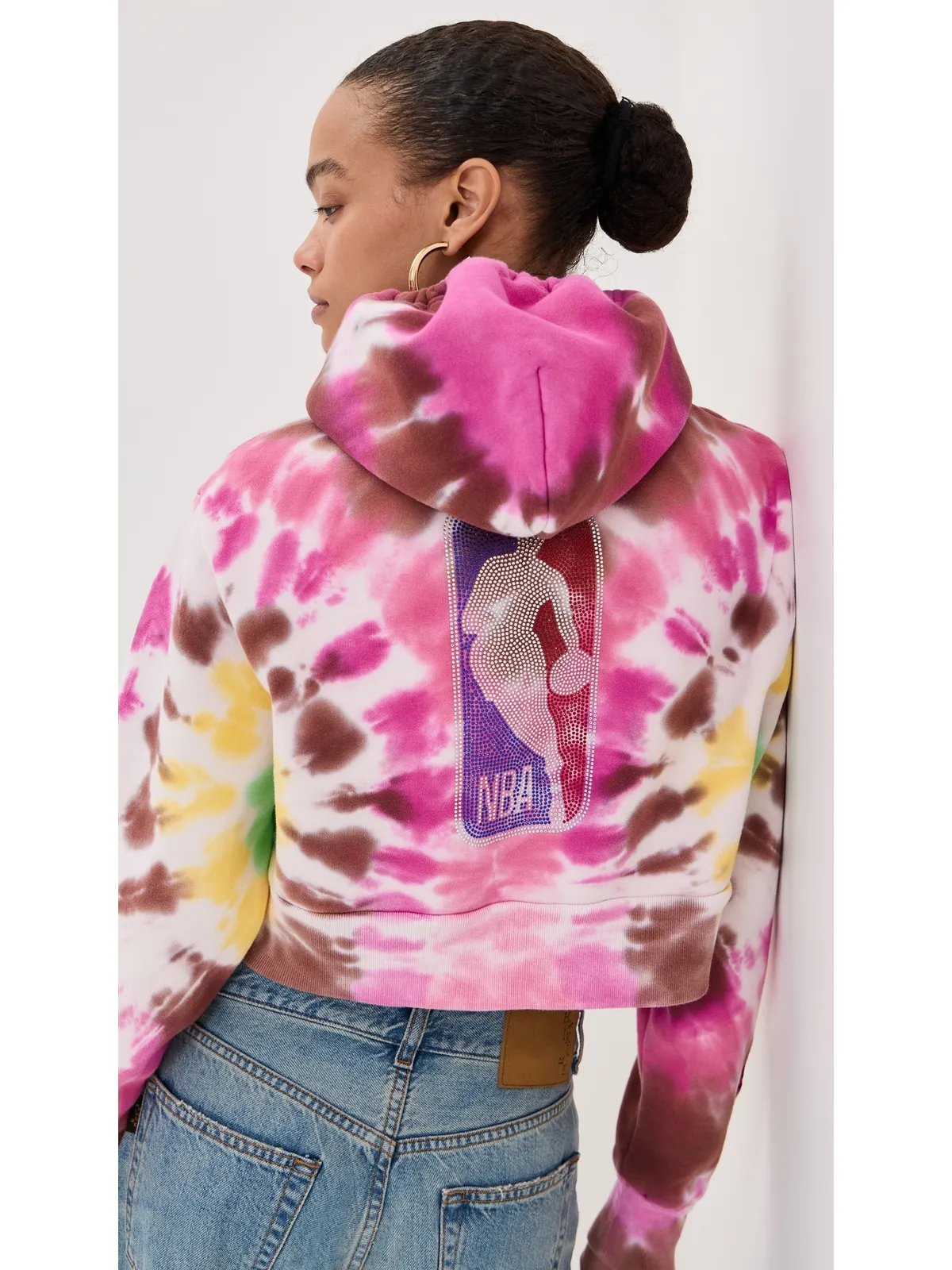 DANNIJOPRO NBA Crop Hoodie Pink Tie Dye - 画像2