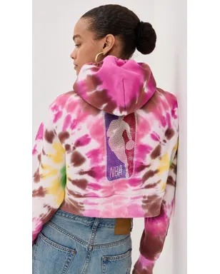DANNIJOPRO NBA Crop Hoodie Pink Tie Dye - サムネイル2
