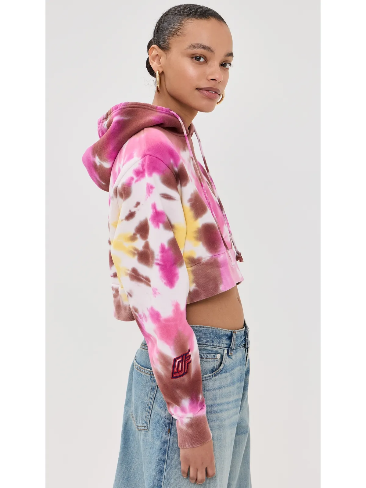 DANNIJOPRO NBA Crop Hoodie Pink Tie Dye - 画像4