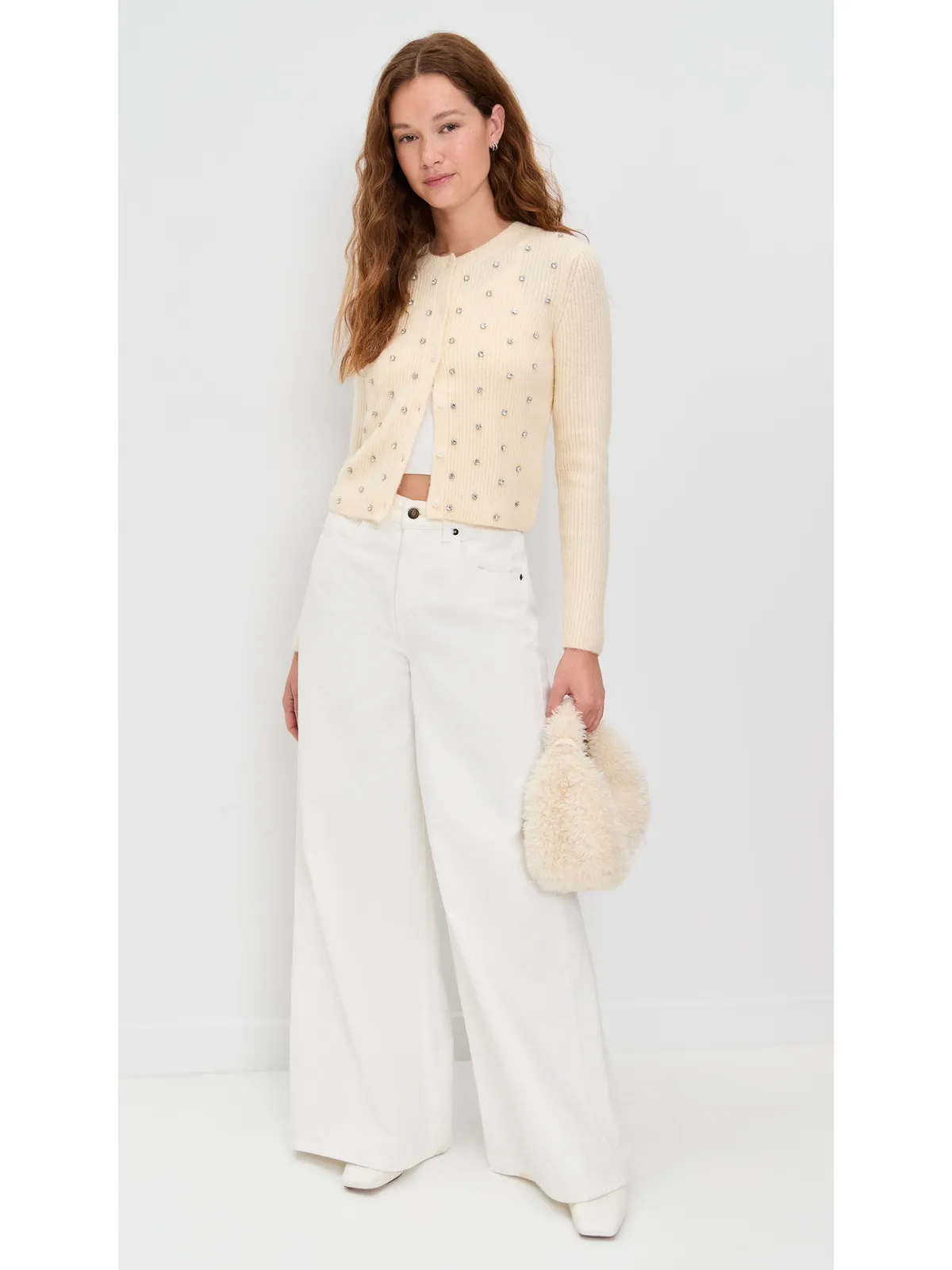 DAZE Muse Embellished Cardigan Ivory S - 画像5