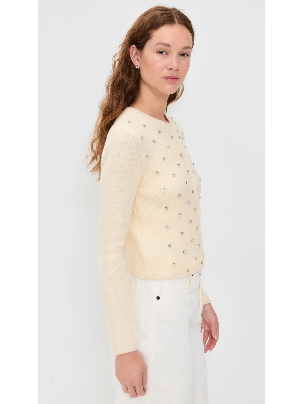DAZE Muse Embellished Cardigan Ivory S - 画像4