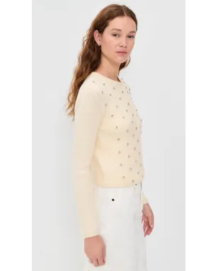 DAZE Muse Embellished Cardigan Ivory S - サムネイル4