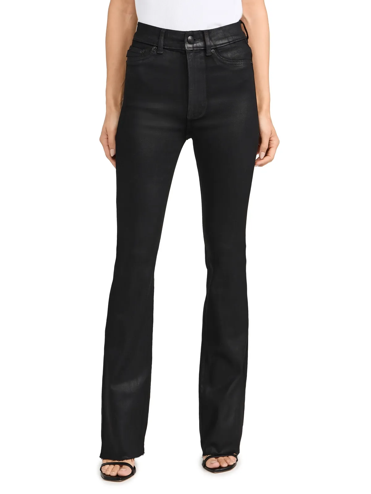 DL1961 Bridget Boot High Rise Instasculpt Jeans Black Coated - 画像1