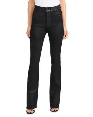 DL1961 Bridget Boot High Rise Instasculpt Jeans Black Coated - サムネイル1