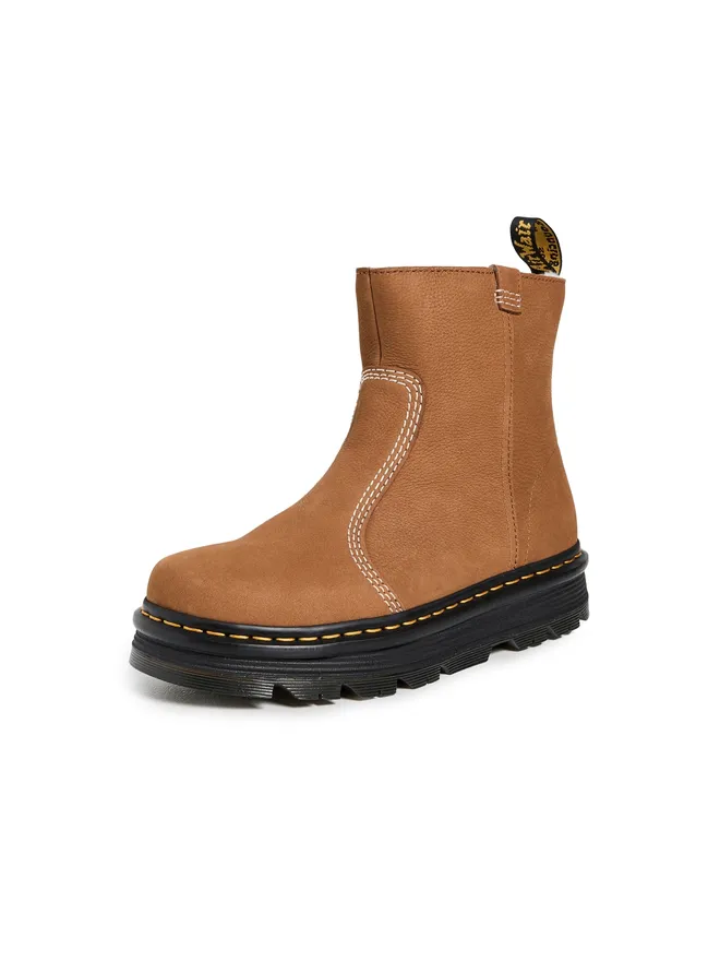 Dr. Martens Dr. Martens ゼブザグ・リガー・スリップオン・ヌバック・ブーツ デザートブラウンの商品画像