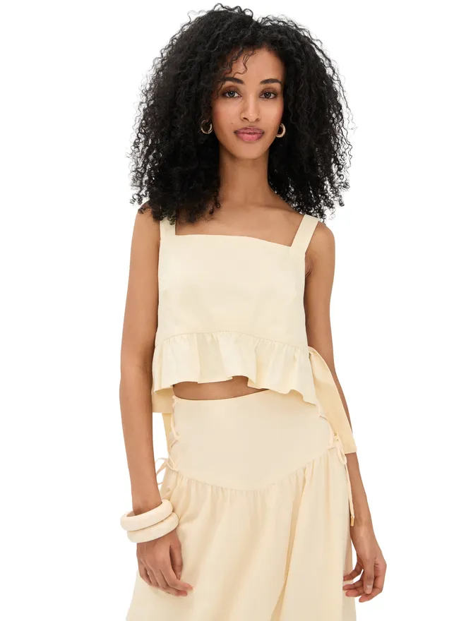 Dress To Dress To ティアードクロップトップ ベージュ シェルの商品画像